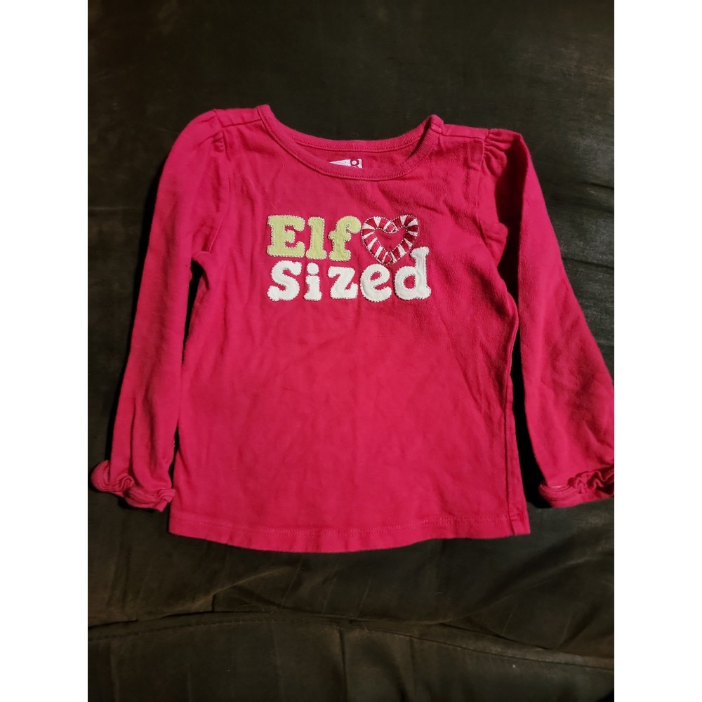 Crazy‎ 8 elf sized candy cane Christmas pink top size 18 24 months